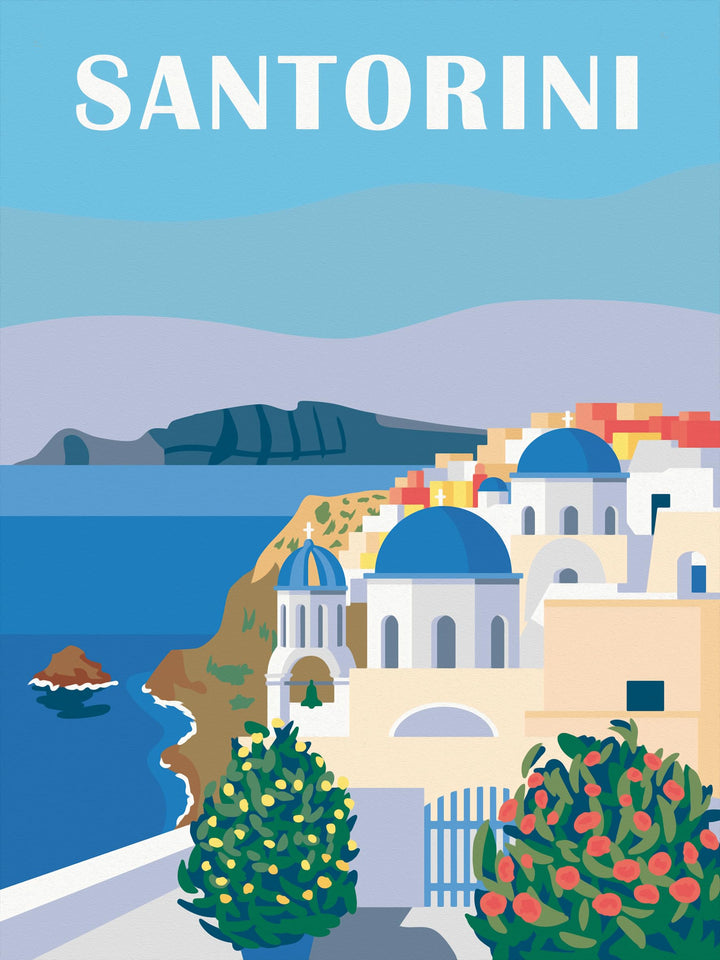 Ravensburger CreArt 23906 - Farbenfrohes Santorini - Malen nach Zahlen Erwachsene, DIY Malset mit Pi