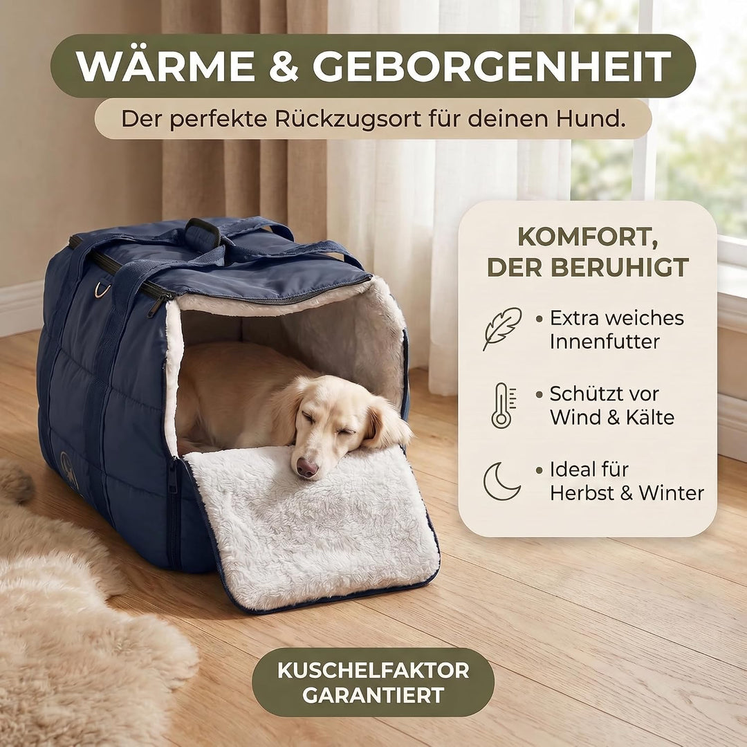 3-in-1 Hundetasche für kleine Hunde 10kg – Hundetragetasche, mobiles Kuschelnest &amp; Reisedecke – Trag