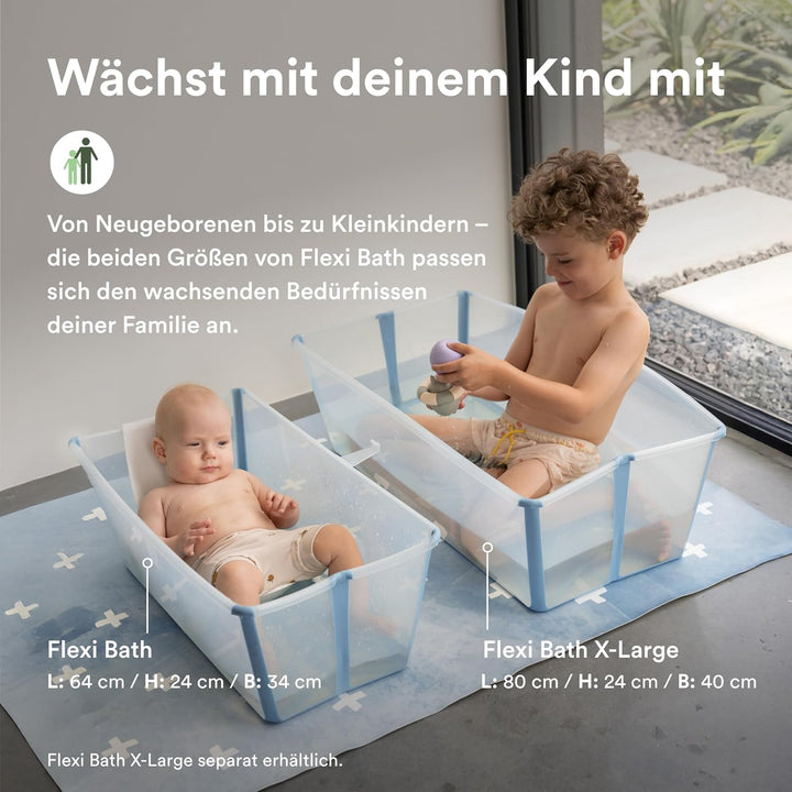 Stokke Flexi Bath (Ocean Blue) mit Newborn Support - Robust & einfach zu verstauen - Bequem für zuha