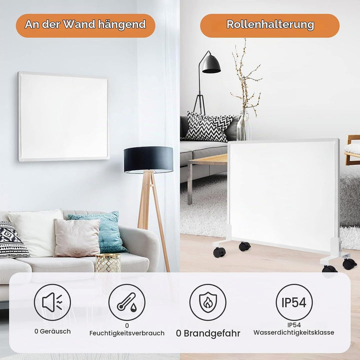 Hocosyme Infrarotheizung mit Thermostat 300 Watt, Infrarotheizung Wandmontage - 1-3 Min auf Betriebs