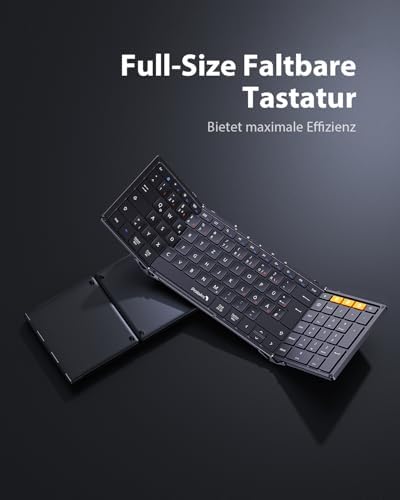 ProtoArc XK01 Faltbare Tastatur Klappbar mit Ziffernblock TK500 Hülle mit Tastatur