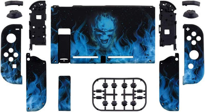 eXtremeRate Hülle Case für Nintendo Switch Joycon/Konsole, Rückgehäuse&Kickstand für Switch Console,