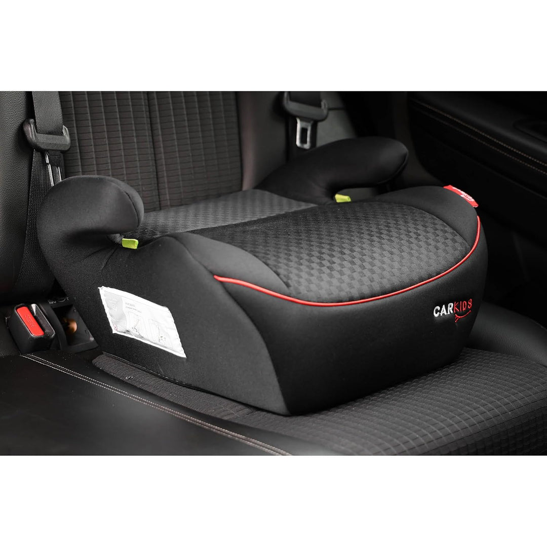 Carkids I-Size Sitzerhöhung Alex 125-150cm Schwarz/Rot Schwartz/Rot, Schwartz/Rot