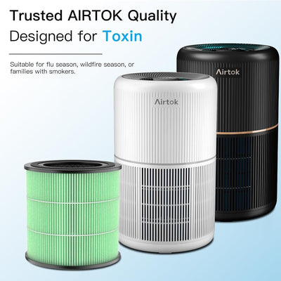 AIRTOK Luftreiniger AP0601 Ersatzfilter 2er Set, 4-Stufiges Filtersystem, H13 True HEPA Filter (Nur