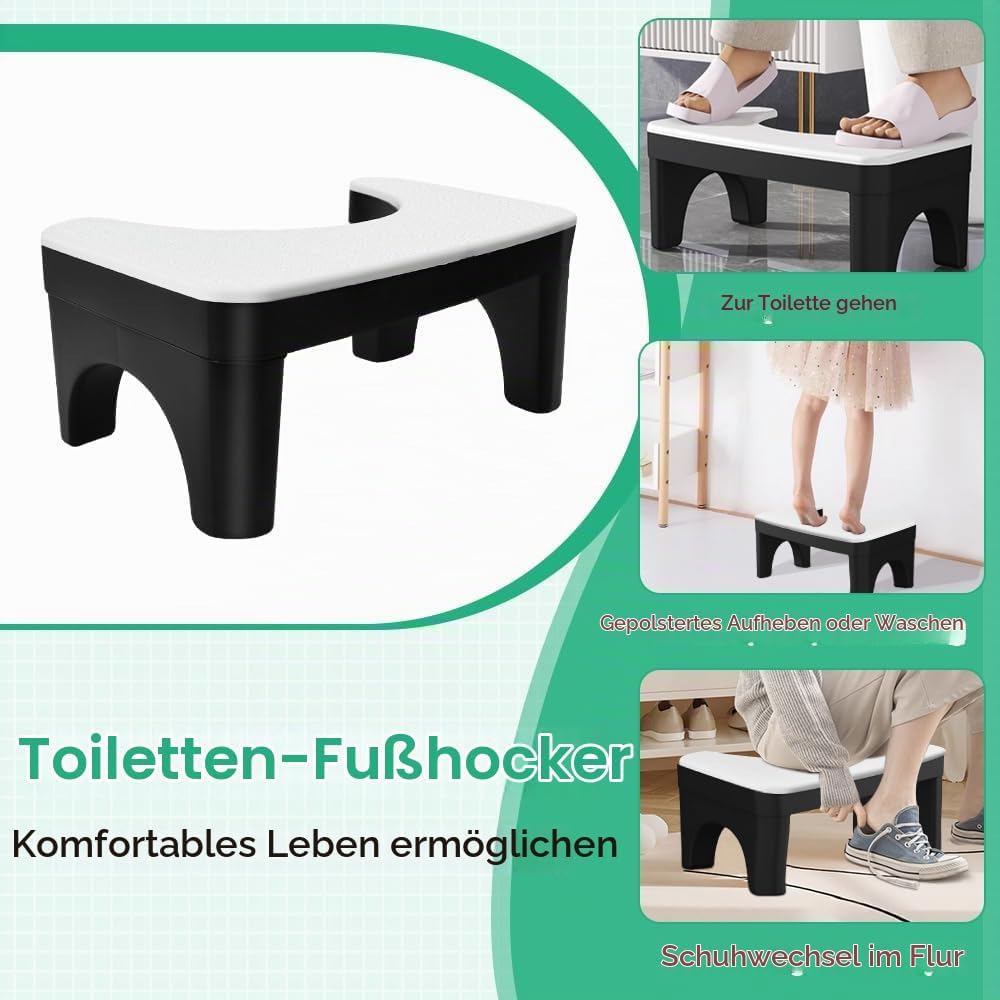 Toilettenhocker Klappbar WC Hocker für Erwachsene&amp;Kinder Abnehmbarer Klo Hocker mit 200kg Tragkraft
