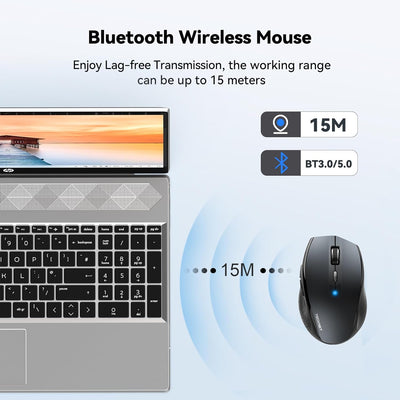 TECKNET Maus Kabellos, Bluetooth-Funkmaus, 3200 DPI Maus Kabellose Bluetooth Mouse 6 Verstellbare DP