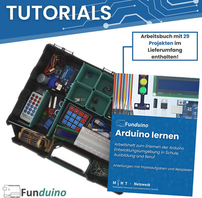 Funduino Starter Kit UNO R3 Basic, 100% kompatibel zu Arduino, mit deutschsprachigen Anleitungen, um