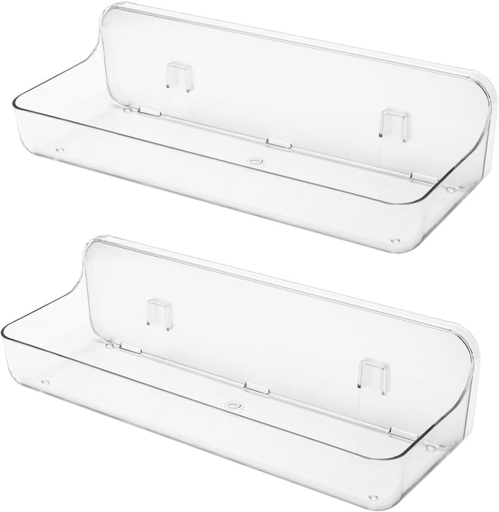 CGBE Duschablage Ohne Bohren, 2 Packs Transparenter Badezimmer Organizer für Wandmontage mit selbstk