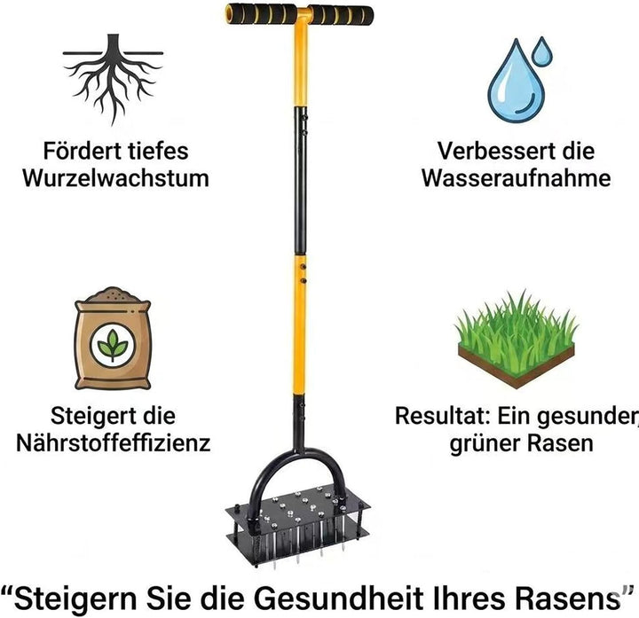 Aerifizierer für Rasen Manuell - Rasenbelüfter &amp; Aerifiziergabel | Aerifiziergabel mit Hohlsporn für