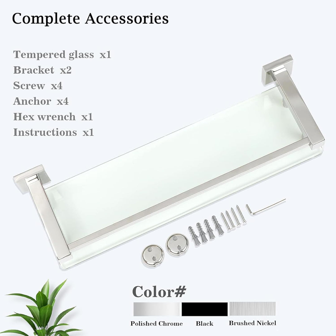 SAYAYO Duschablage Edelstahl, Duschregal Poliert Glasregal Badezimmer Regal Duschkorb Shampoo Halter