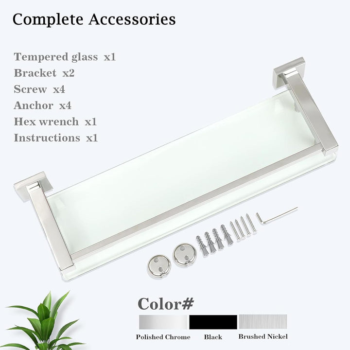 SAYAYO Duschablage Edelstahl, Duschregal Poliert Glasregal Badezimmer Regal Duschkorb Shampoo Halter