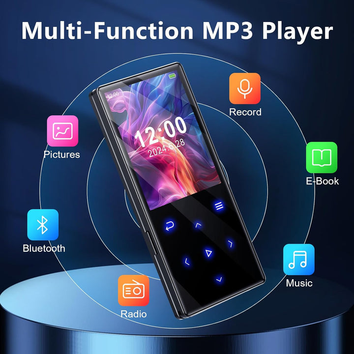 Gueray 128GB Bluetooth MP3-Player Tragbarer MP3 Player Digitaler Musikspieler mit HiFi-Sound Eingeba