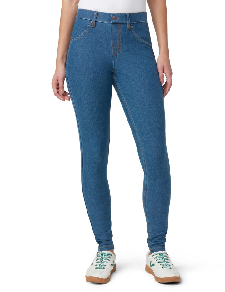 HUE Frauen Geblümter Altmeister-Denim Hochgeschlossene Leggings | Modische Leggings M Mittlerer Wasc