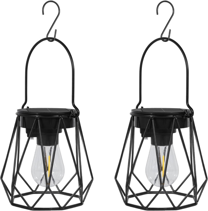 Ketom 2 Stück Solarlampen für Aussen Hängend, IP65 Wasserdicht Metall Solarlaterne für Aussen, LED S