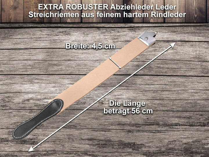 Rasiermesser Set EXTRA ROBUSTER Abziehleder Rasiermesser Goldätzung 5.8 Zoll + Paste aus Solingen