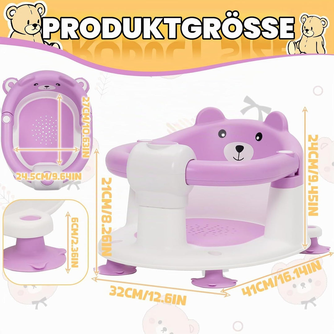 Badewannensitz Baby ab 6-24 monate Badesitz Baby mit 4 Starken Saugnäpfen Ergonomisch Rückenlehne un