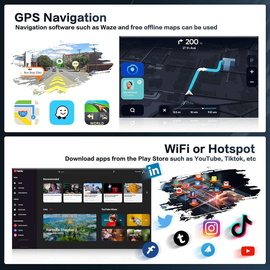 Android 15 Radio für Kia Sportage 2010-2016 mit Wireless CarPlay 4+64G, 9 Zoll Bildschirm mit Androi
