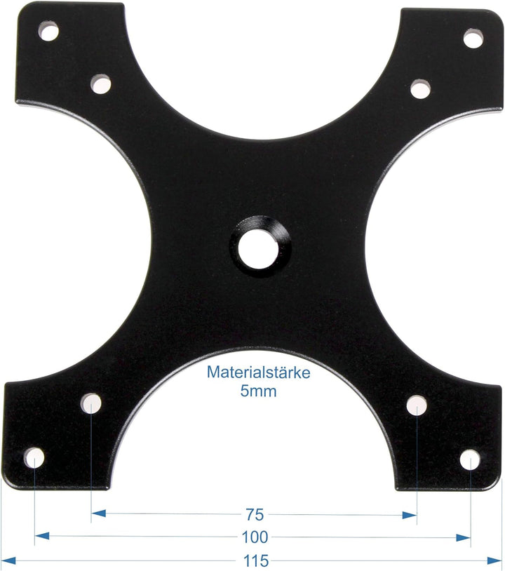 Photecs® VESA-Adapter 75/100 mit Panorama-Stativkopf Pro V2, 3/8" Anschluss Plus Adapter zu 1/4", fü