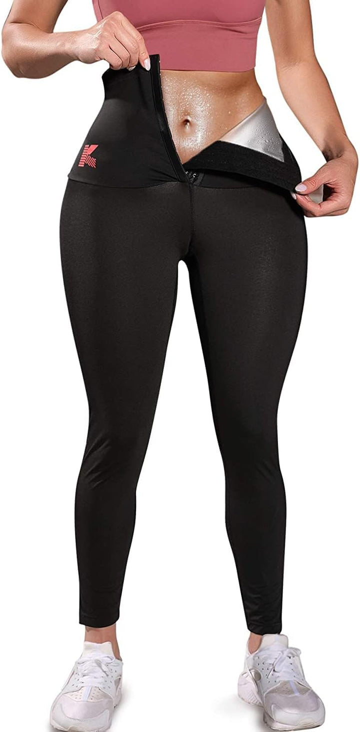 KUMAYES Sport Hosen Sauna Hosen Womens Schwitzen Hosen Hot Thermo Neopren Laufhose Damen zum Laufen,