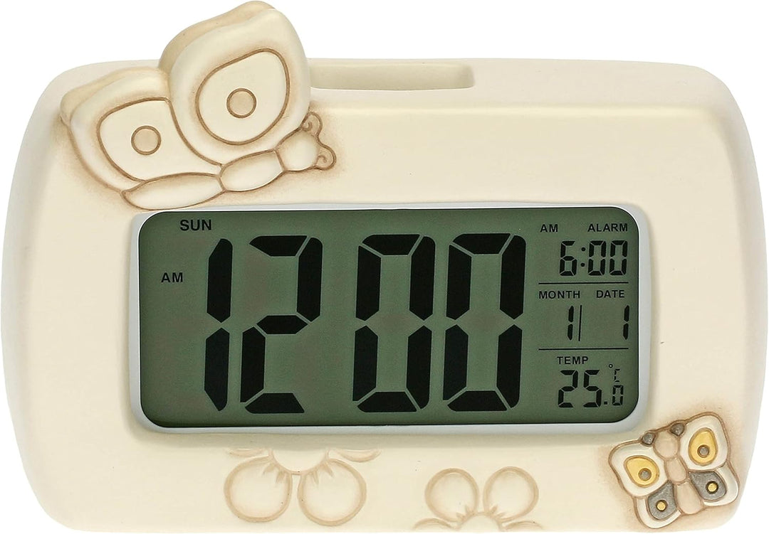 THUN - Digitaluhr mit Schmetterlingen und Blumen - Linie Elegance - Wohnaccessoires und Dekoration -