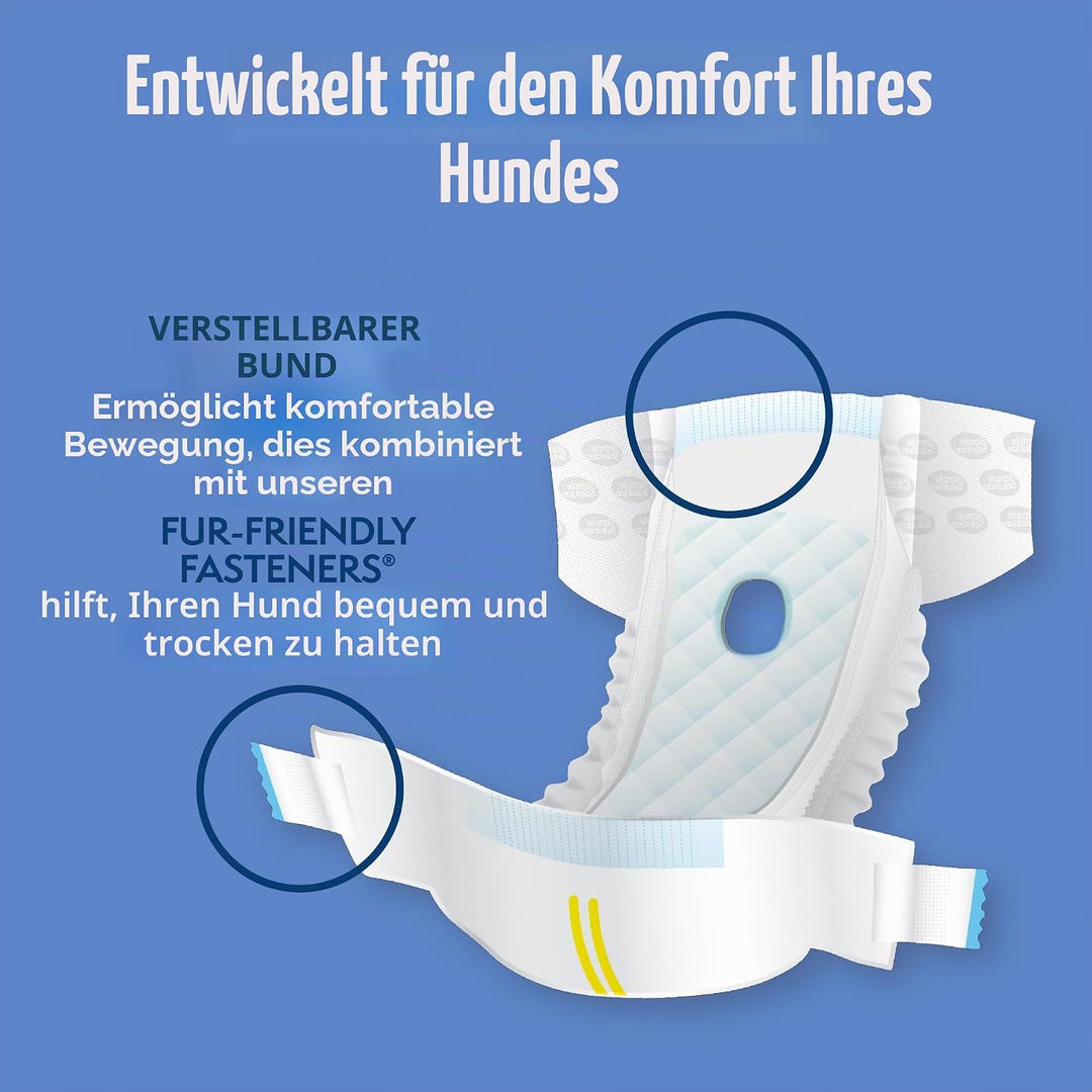 Simple Solution True Fit Einweg-Hundewindeln für Hündinnen, super saugfähig, mit Nässeindikator, Meh