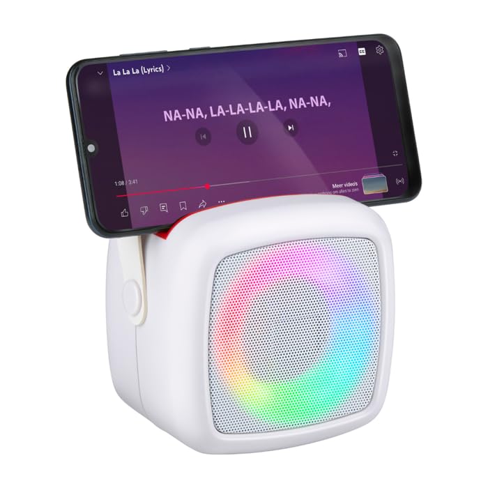 Mini Karaoke Set - Karaoke Mikrofon Bluetooth - 2 Kabellose Mikrofone - Party Mikrofon mit Lichteffe