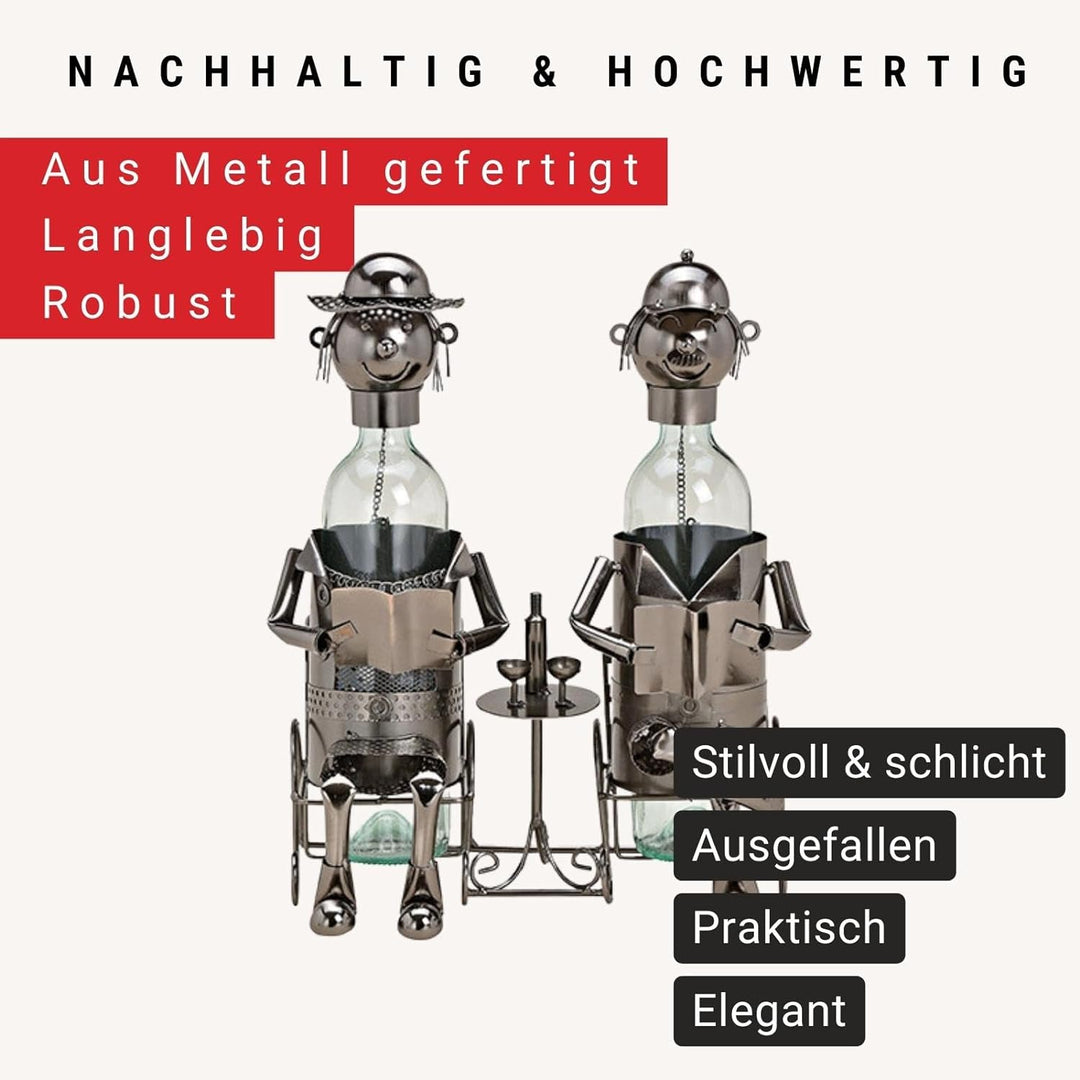 Wein Flaschenhalter - Weinflaschenhalter Metall mit Figuren als Geschenk oder Dekoartikel für zu Hau