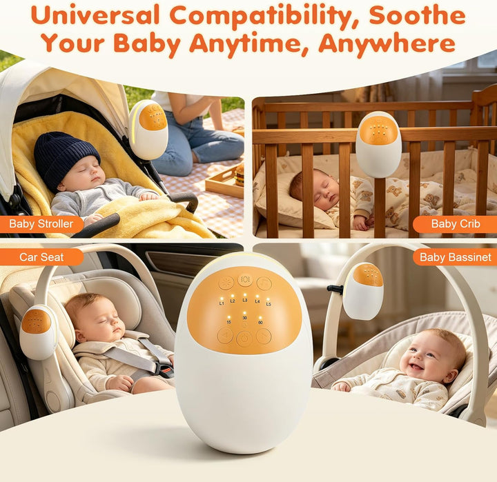 Kinderwagen Schaukler mit 5 Stufen & 1800mAh Akku, elektrischer Kinderwagenschaukler mit Bluetooth L