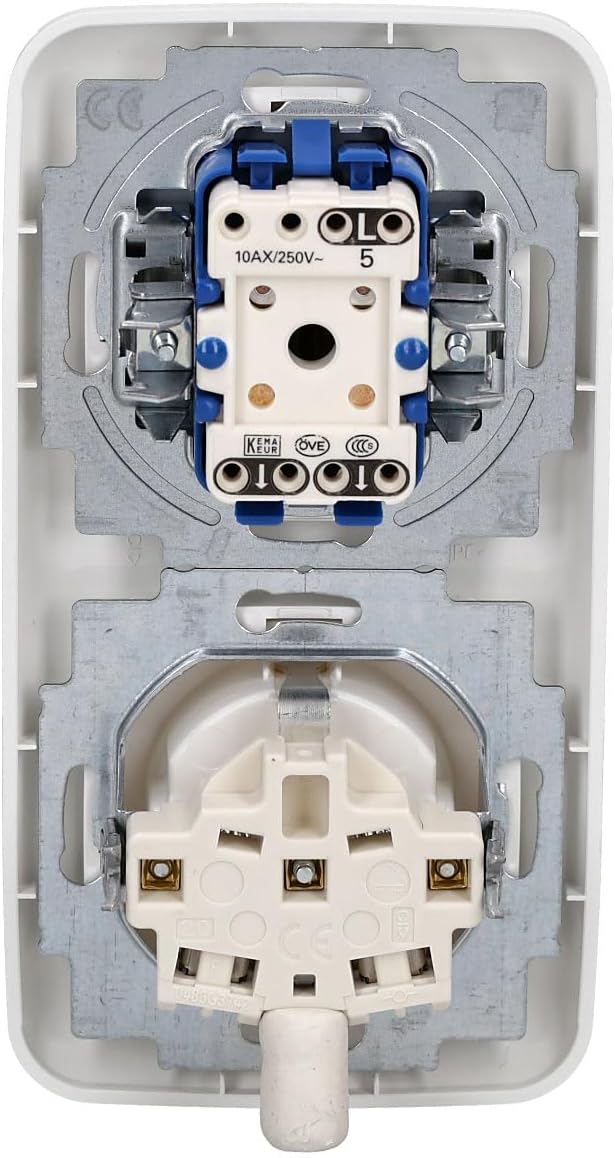 Busch- Jaeger Reflex SI Komplett-Sets - Alpinweiss (1x Steckdose, 1x Serienschalter, 1x 2f Rahmen, 1