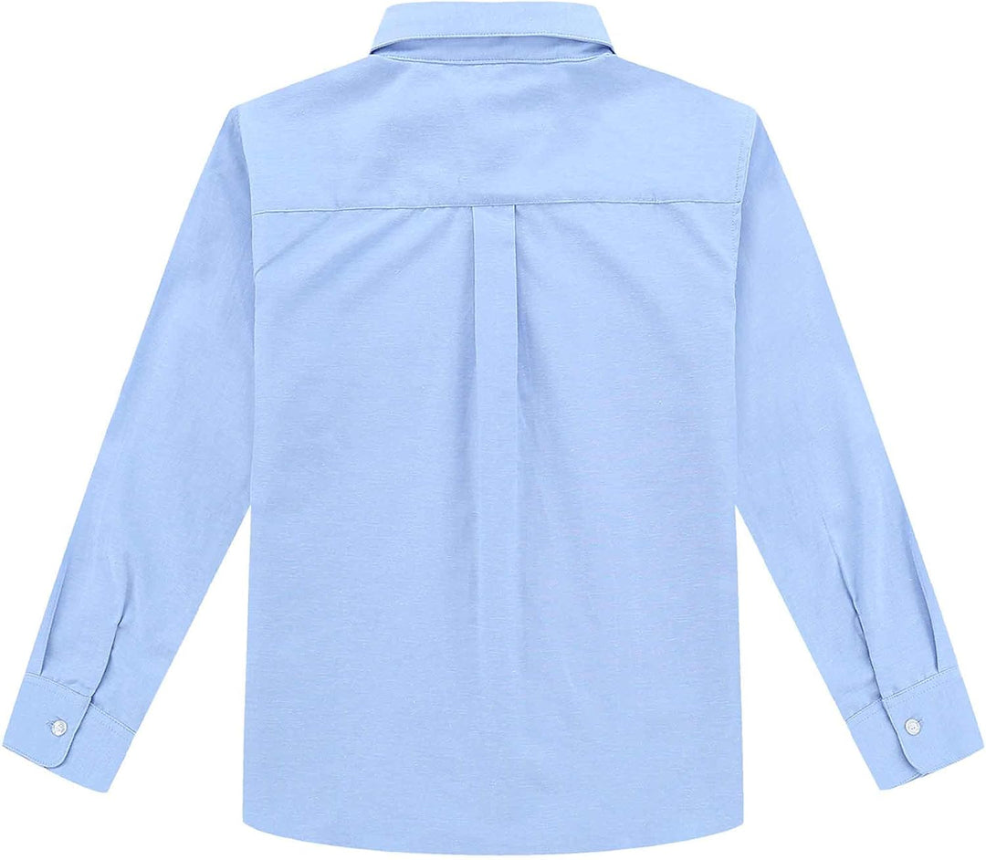 BIENZOE Jungen Schuluniform Lange Oxford Hemd 2Pcs Satz