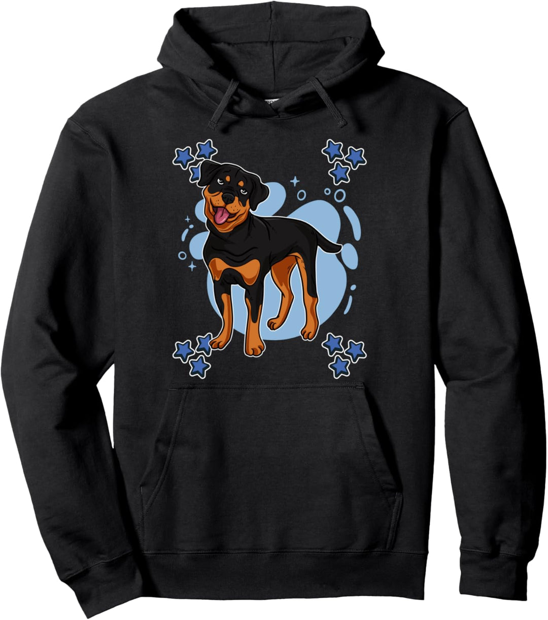 Herren Rottweiler Zeichnung Sterne Jungen Rottweiler Pullover Hoodie