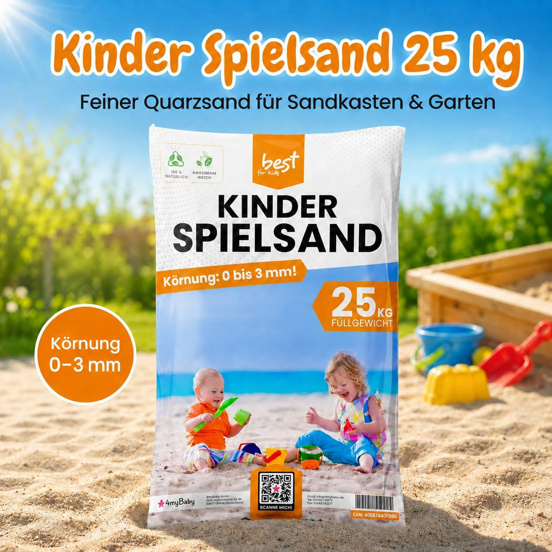Spielsand 25kg | Quarz Sand für Sandkasten | Kinder Sand | Dekosand | Spielsand für Sandkasten | Kei