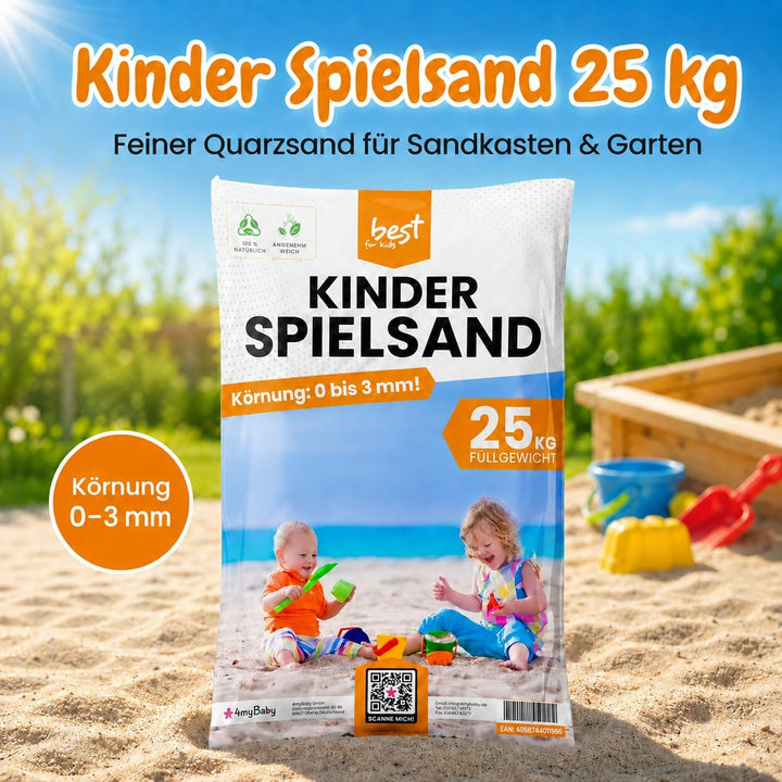 Spielsand 25kg | Quarz Sand für Sandkasten | Kinder Sand | Dekosand | Spielsand für Sandkasten | Kei