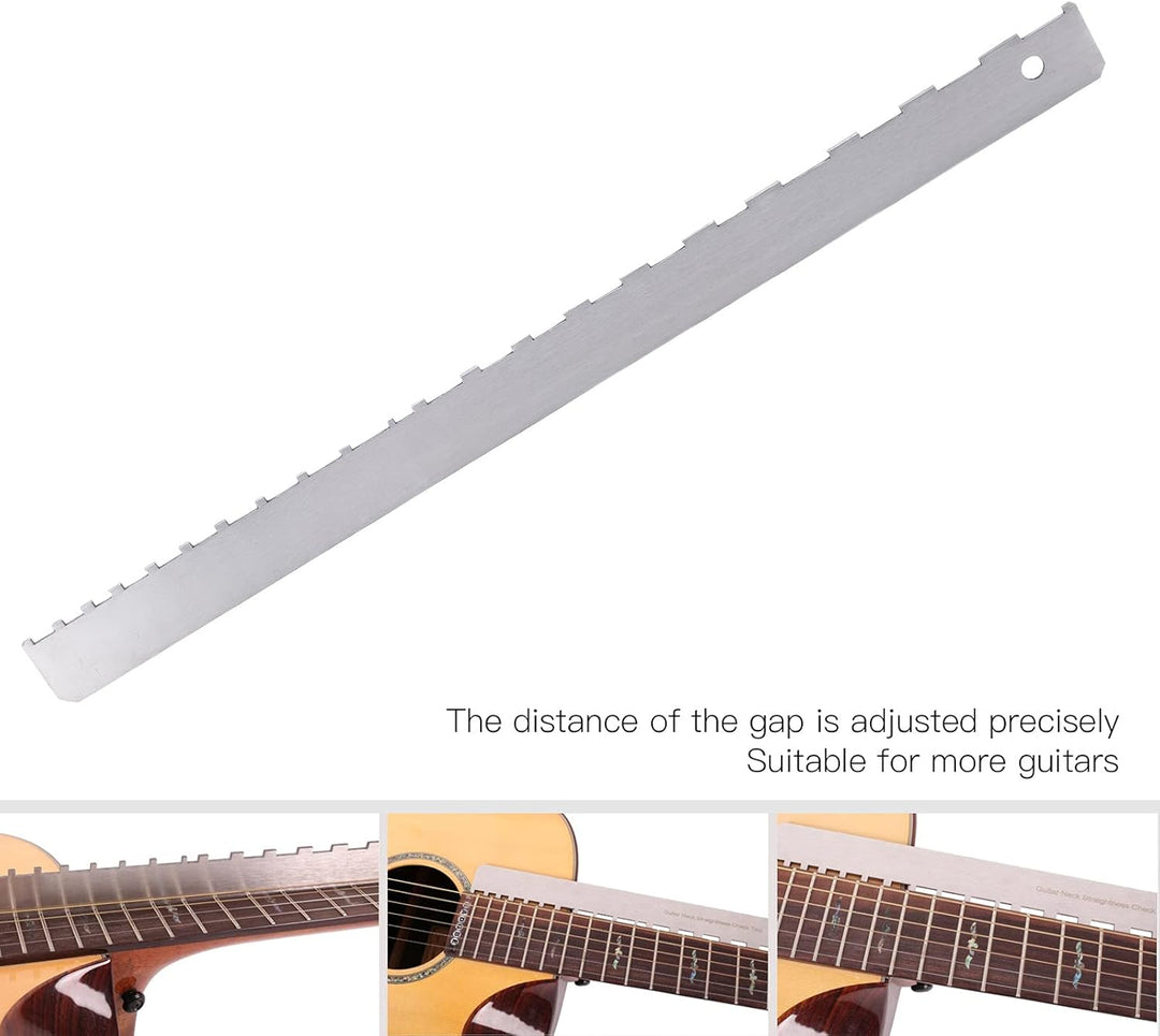 Gitarrengitarrenwerkzeug Eujgoov Aluminium Straight Edge Gitarrenhals Gekerbt Lineal Bund Rocker für