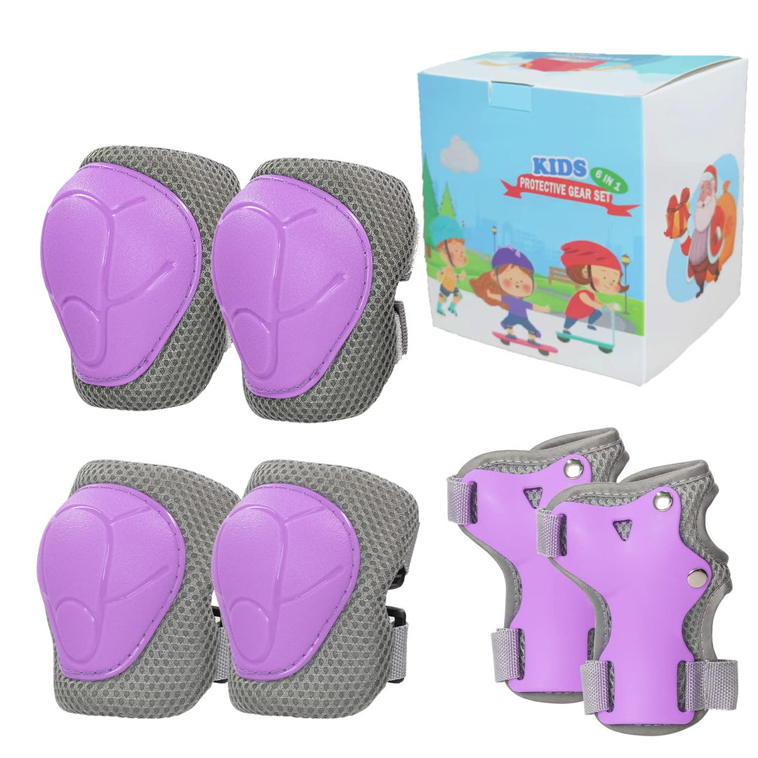 LANOVAGEAR Knieschoner Kinder 2-16 Jahre Schoner Inliner Kinder - Skate Protektoren Set-6er - Kniesc