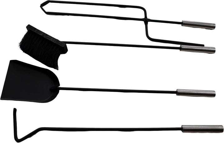 5 tlg. Kaminbesteck Edelstahl Kamingarnitur Kaminwerkzeug Ofen Besteck Kaminset (Typ 2), Typ 2