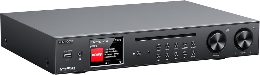 KENWOOD KR-W8000SCD - Smart HiFi-CD Receiver mit 3,2" TFT, 60 W RMS, WiFi Internetradio, DAB+, UKW,