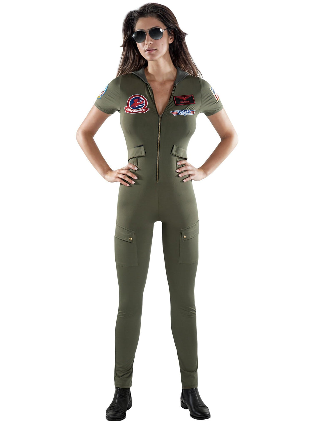 Maskworld Top Gun Catsuit - Damen - Lizenziertes Film-Kostüm für Erwachsene - Verkleidung Karneval M