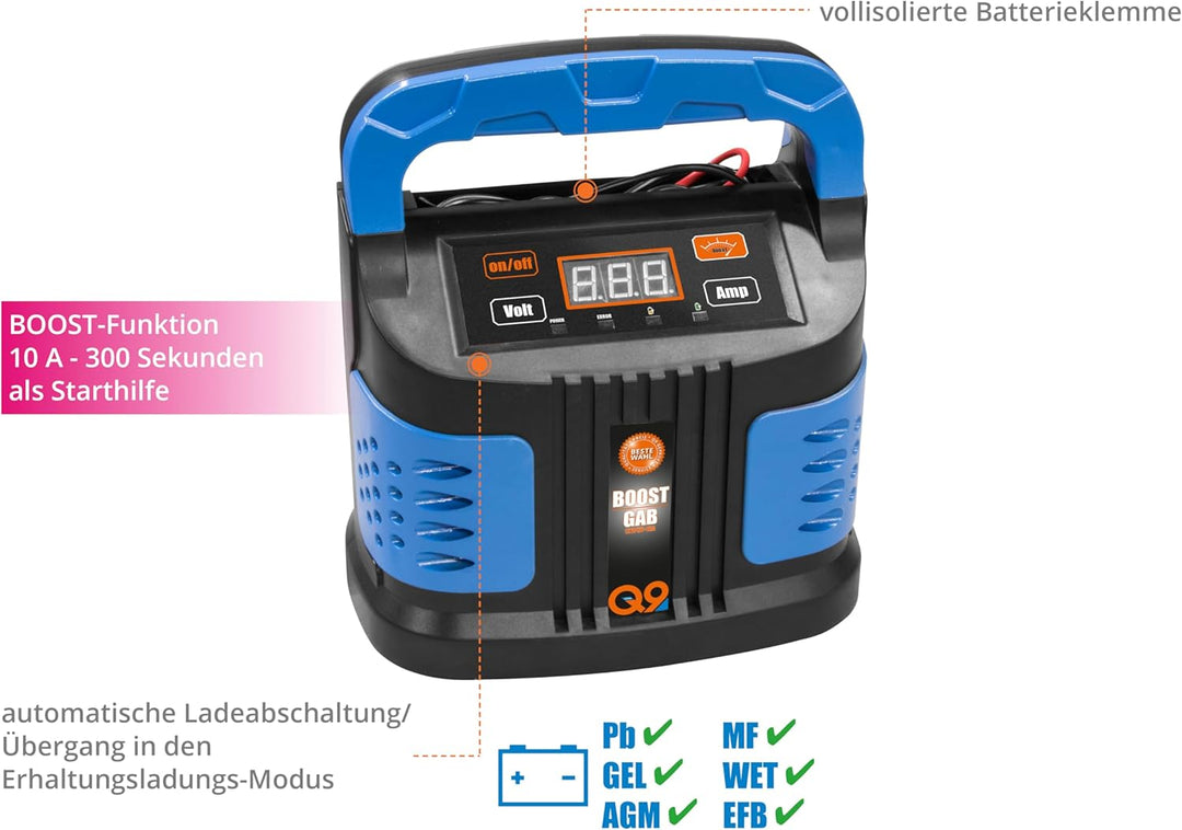 Güde Automatik Batterielader GAB 12V/6V-10A-BOOST (automatischer Inverter-Batterielader, für alle gä