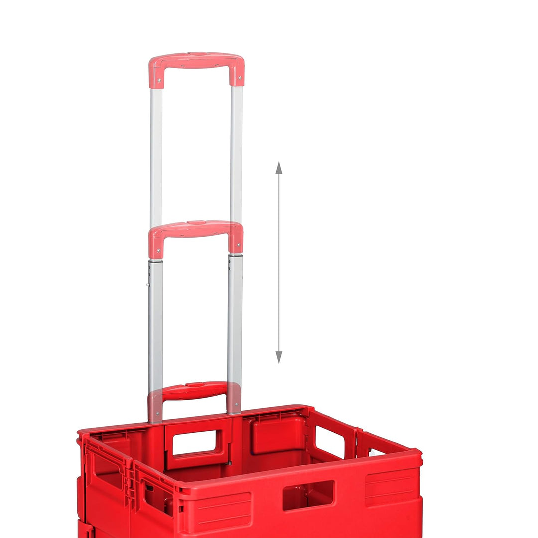 Relaxdays Einkaufstrolley, Klapptrolley mit Rollen & Teleskopgriff, bis 35 kg, Faltbare Einkaufshilf