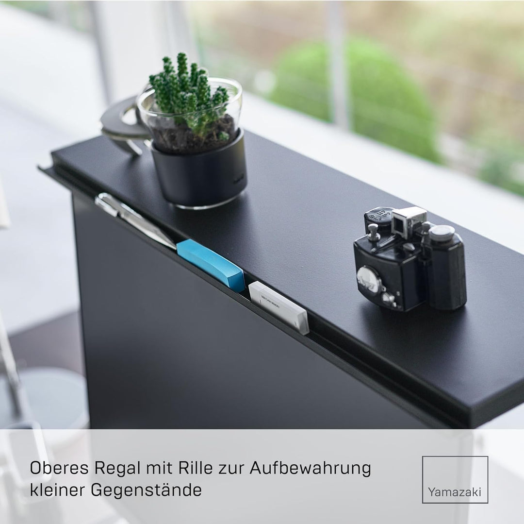 YAMAZAKI 1303 TOWER 2-stöckiger Monitorständer, schwarz, Stahl / Silikon / Polypropylen, minimalisti