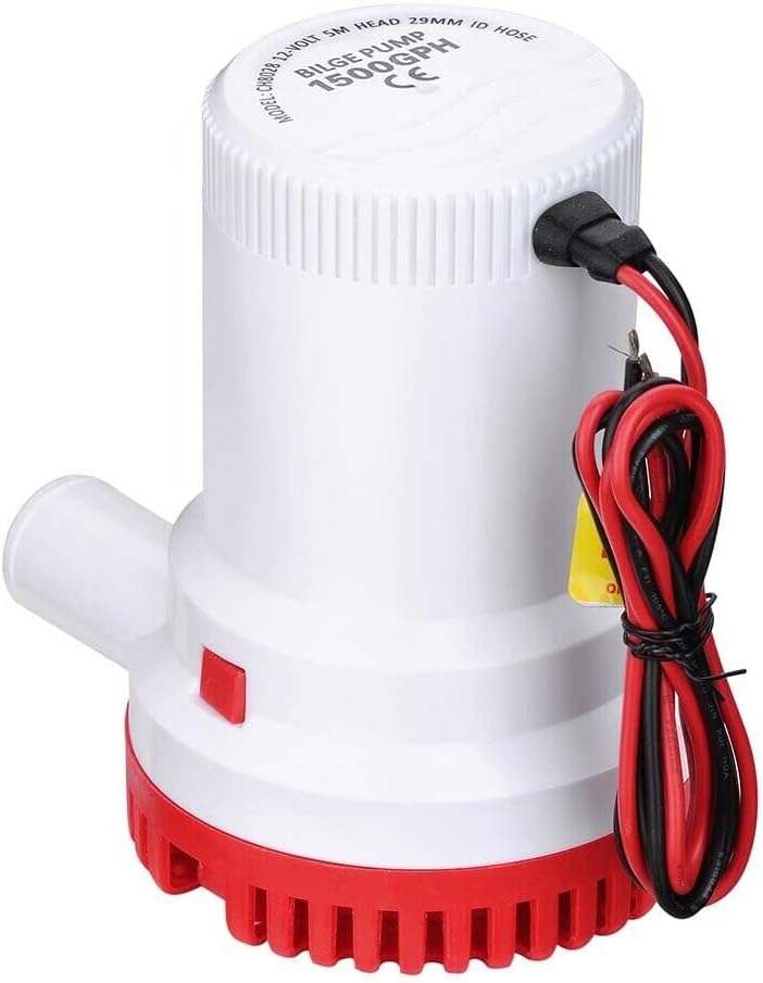 TOTMOX 12V 1500 G/H Universal-Marine-Lenzpumpe Tauchwasserpumpe, langlebige elektrische Tauchwasserp