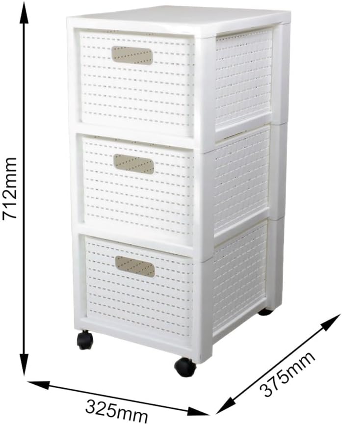 Rotho - Aufbewahrungskiste Schubladen Country 3 Schubladen (1165490000) Farbe: Weiss