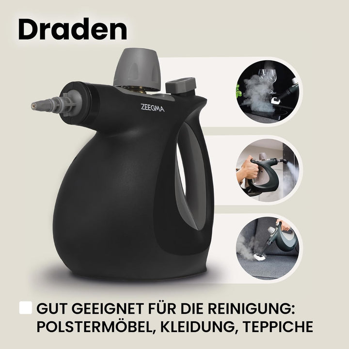 ZEEGMA Draden Dampfreiniger, Handdampfreiniger, Hochdruckreiniger Dampfsauger mit 350ml, Tank Umfang