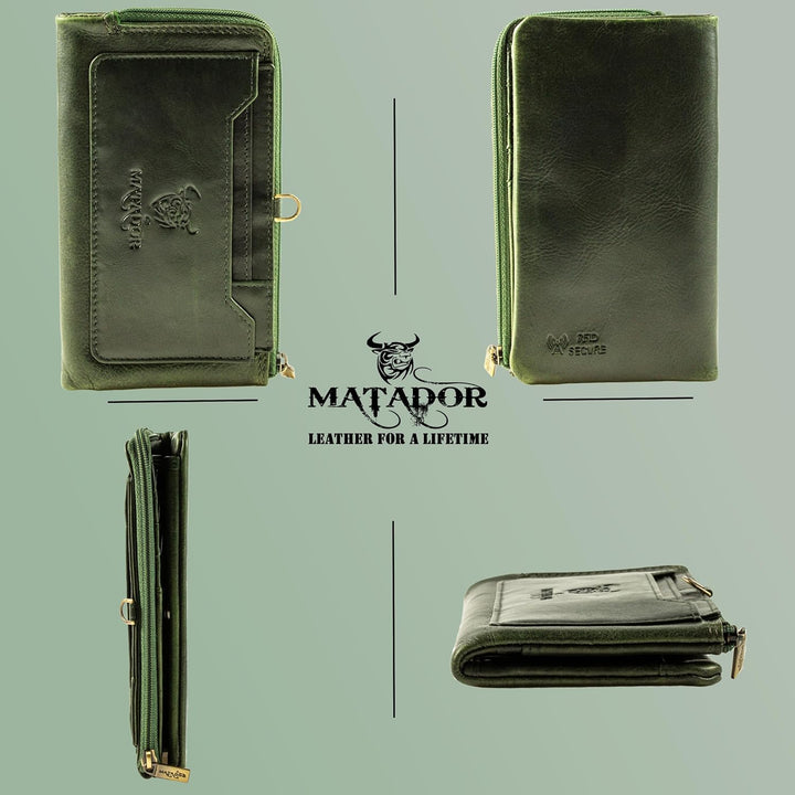 MATADOR |Puebla| Leder Portemonnaie Damen Mittelgross mit edler Geschenkverpackung | Edle Leder Geld