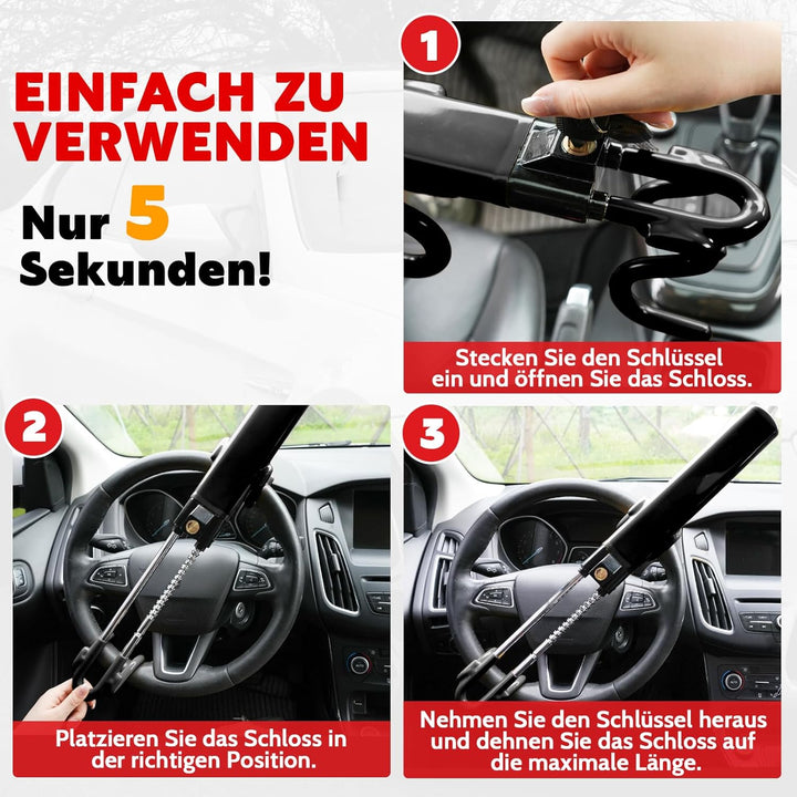 Tevlaphee Lenkradkralle, Lenkradschloss für Auto, Diebstahlsicherung auto, Strapazierfähig, Universe