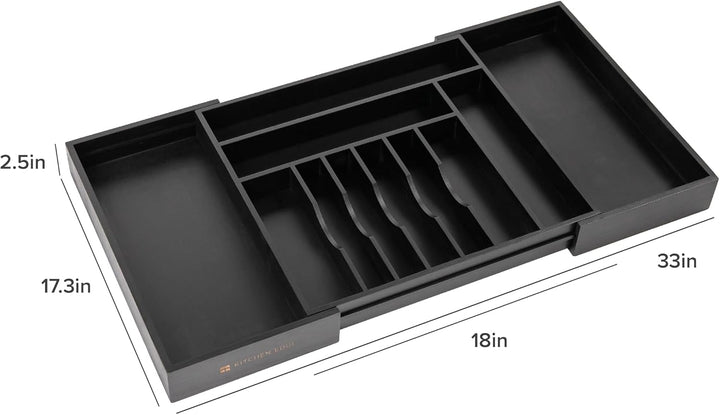 KitchenEdge Plateau à couverts et organisateur d'ustensiles pour tiroirs de cuisine, extensible jusq