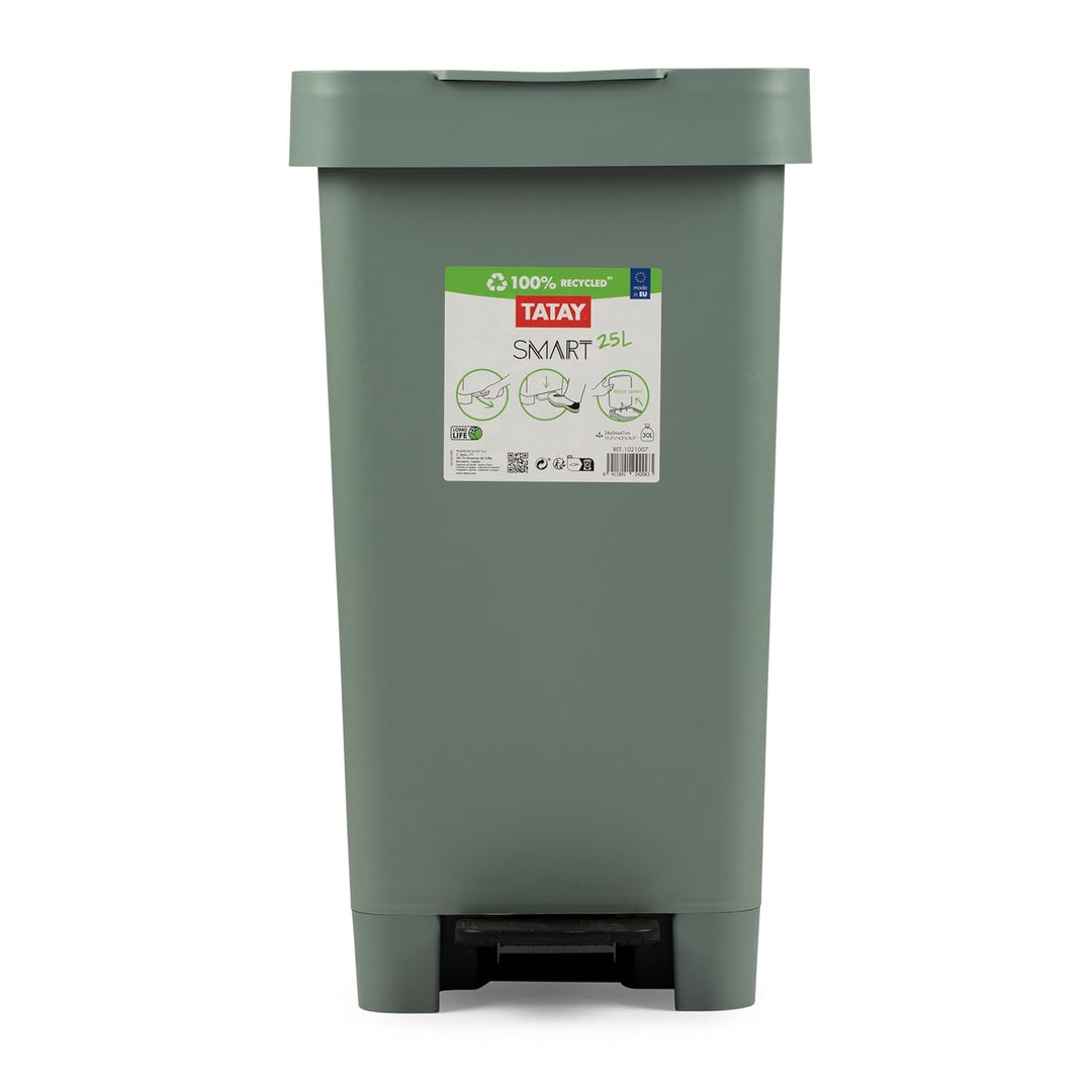 TATAY Smart 25L Mülleimer mit Pedal | Kompaktes und funktionales Design | Für Innen Und Aussen | Für