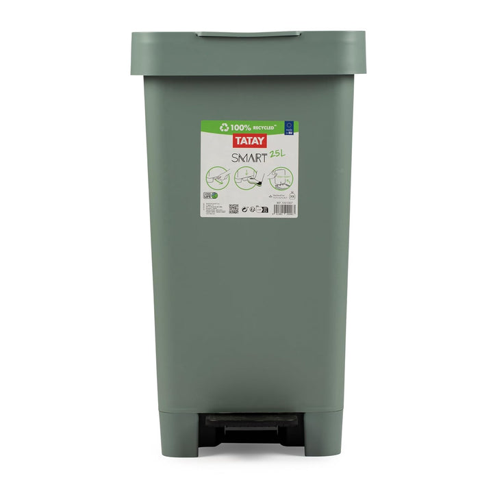 TATAY Smart 25L Mülleimer mit Pedal | Kompaktes und funktionales Design | Für Innen Und Aussen | Für