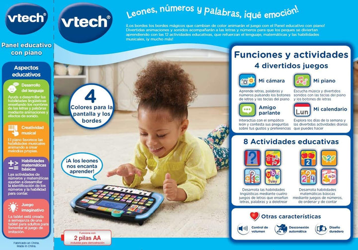 Vtech Lerntafel mit Klavier für Kinder, Multi-App, interaktives Spielzeug für Kinder + 2 Jahre, ESP-